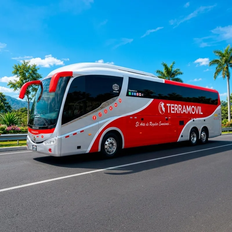 Bus del servicio Terra Plus de Terramovil en carretera